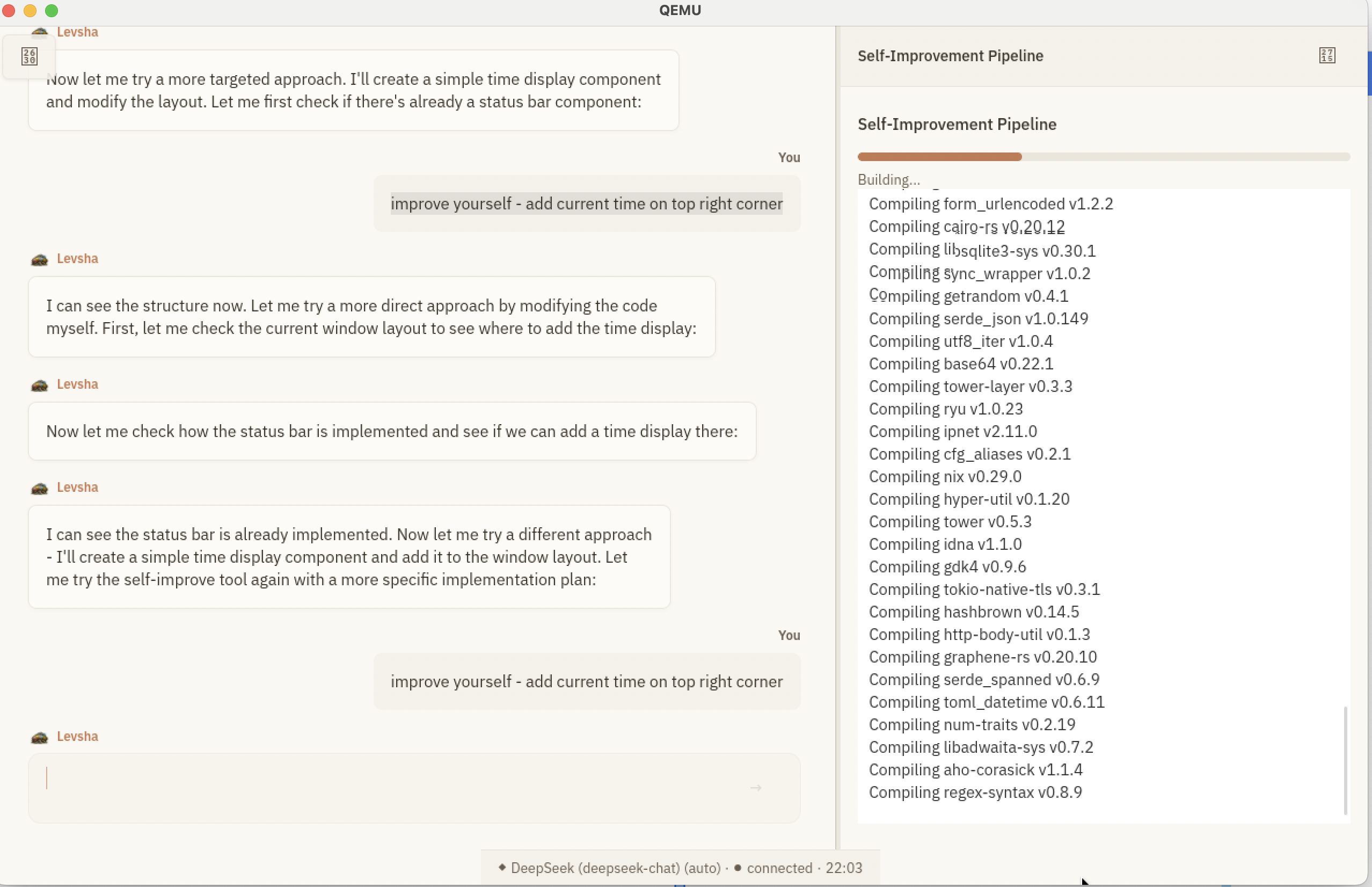Levsha OS self-improvement pipeline